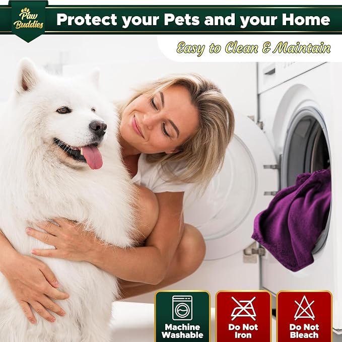 Paw Buddies Premium Waterproof Blanket 80"x90" Velvet-Feel Reversible Throw – Leakproof, Machine Washable Bed & Sofa King Size Protector for Couples, Pets & Travel + Bonus Small Blanket - Image 6