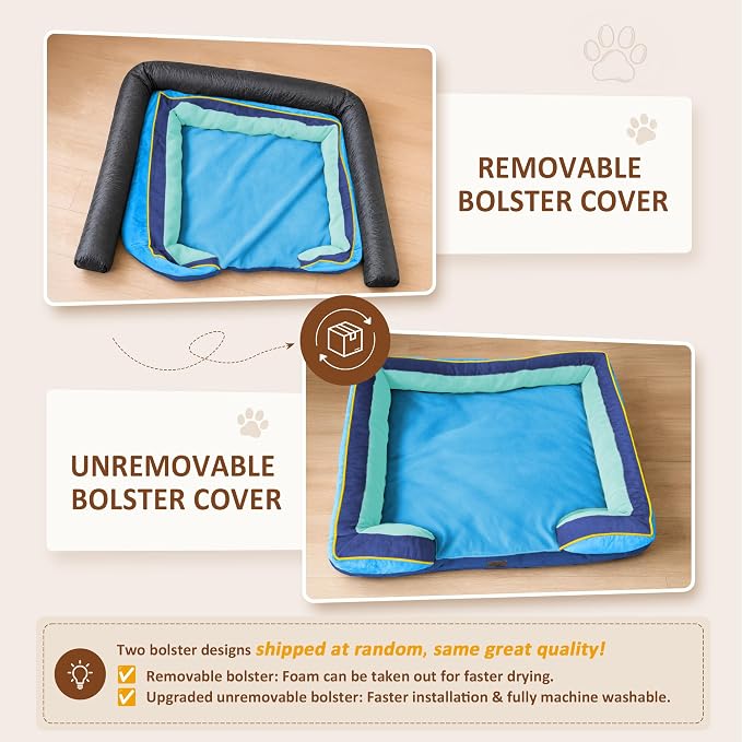 Comfort Expression Orthopedic Dog Bed for Extra Large Dogs with Bolster | Waterproof Dog Couch Bed with Washable Cover & Non-Slip Bottom, Supportive Egg Crate Foam XL Pet Bed, 42x30 Inch - Image 6