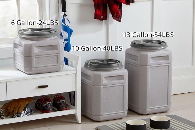 Mighty Tuff Airtight Dog Food Storage Container – 13 Gal, up to 54 lb Capacity – Cat and Dog Food Container with Twist Lid & Handles – BPA-Free, Made in USA - Image 8