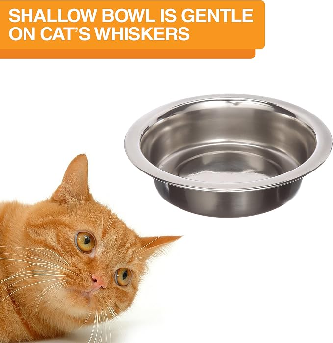 Neater Feeder Deluxe Mess-Proof Elevated Cat Bowls, 2 Height Adjustable (6” & 7.5”) No-Spill Raised Cat Bowl Stand, Whisker Friendly Stainless Steel Dishes for Indoor Cats, Made in USA, Gunmetal - Image 6