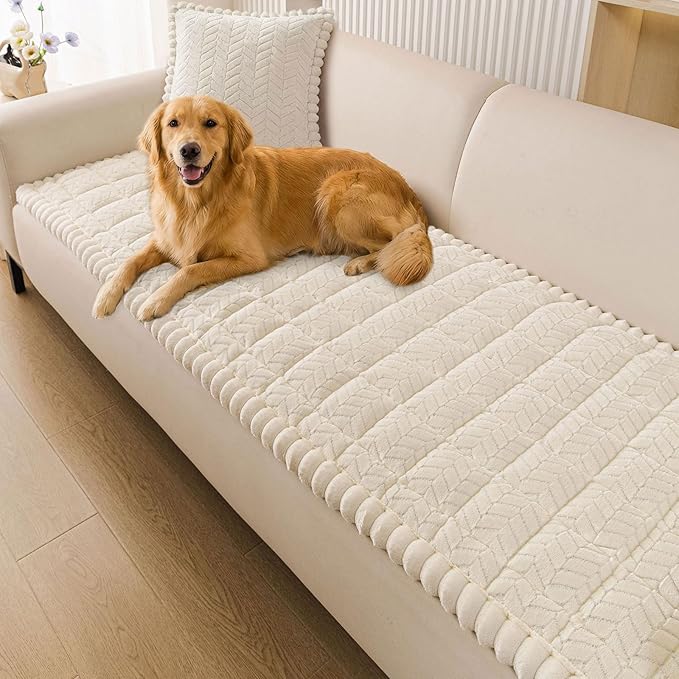 Smiry Couch Cover for Dogs, Non Slip Fuzzy Pet Sofa Covers Washable | Sofa Slipcovers for 2-3 Cushion Couch, Soft Thick Furniture Protector for Cats Dogs, Against Fur, Dirt, Scratch (27.6"x59") by Smiry