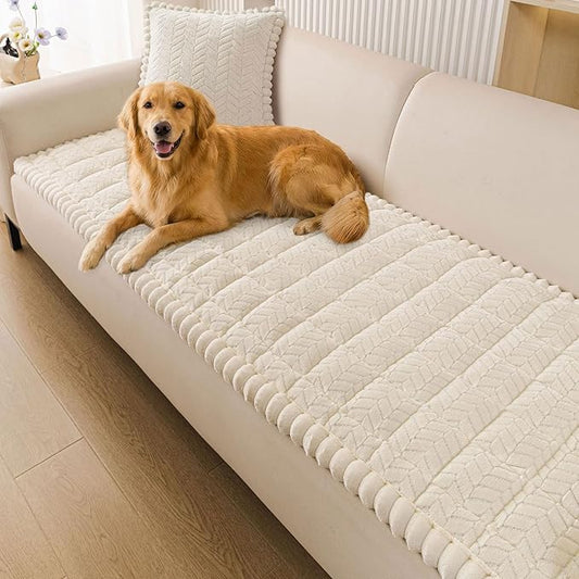 Smiry Couch Cover for Dogs, Non Slip Fuzzy Pet Sofa Covers Washable | Sofa Slipcovers for 2-3 Cushion Couch, Soft Thick Furniture Protector for Cats Dogs, Against Fur, Dirt, Scratch (27.6"x59") by Smiry