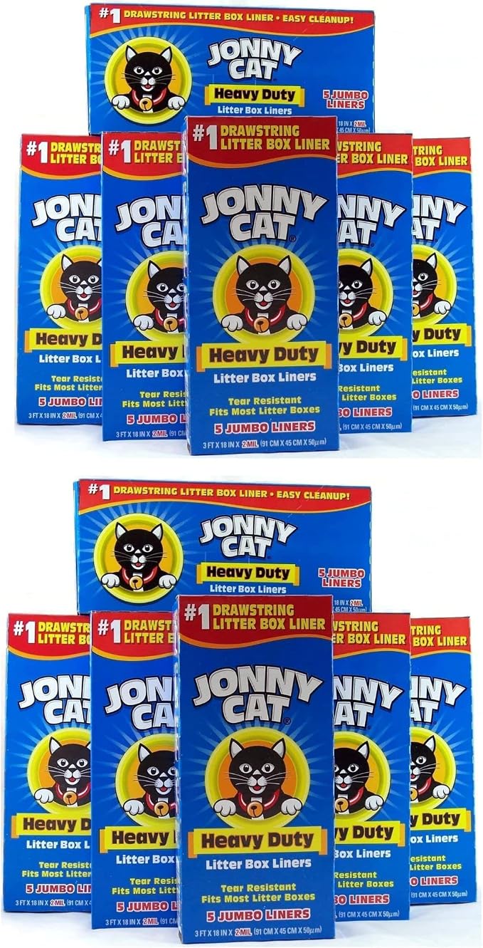 Jonny Heavy Duty Cat Litter Box Liners (Pack of 12), Cat litter Box Liners Jumbo, 5 Liners Box - Image 2