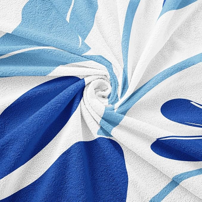 Erosebridal Abstract Blue Flower Couch Cover Boho Floral Sofa Cover Retro Vintage Aesthetic Couch Protector for Women Adult Modern Minimalist 70S Washable Non Slip Sofa Slipcover, 71" X 118" - Image 7