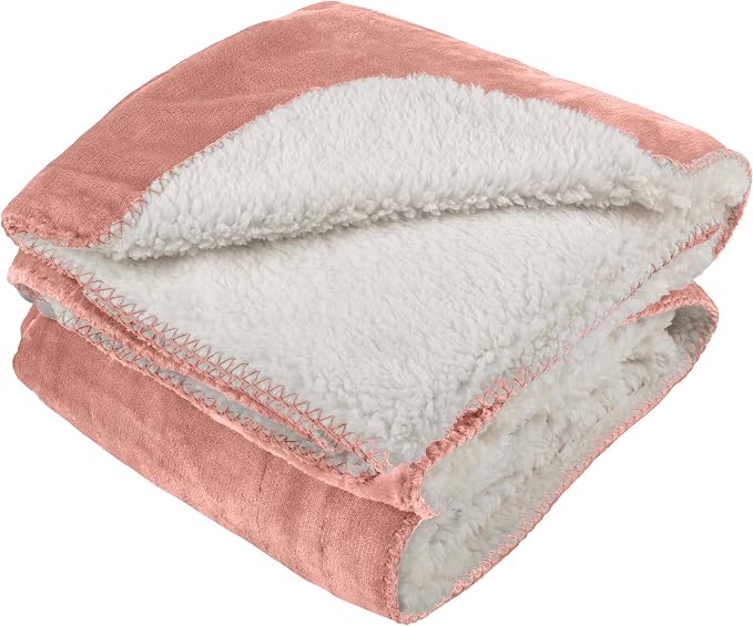 PETMAKER Dog Blanket - 80x100in Reversible Sherpa Blanket - Throw Blankets for Bed, Couch, Crate, or Car - Machine Washable Puppy Essentials (Pink) by PETMAKER