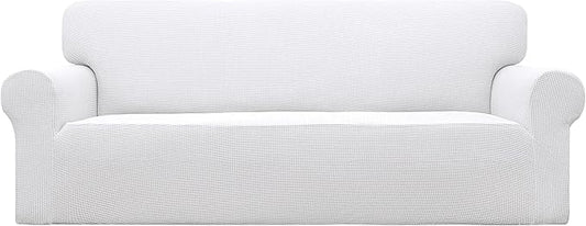 Easy-Going Stretch Oversized Sofa Couch Slipcover Washable Snow White | 1-Piece Extra large Sofa Cover Furniture Protector Couch Soft with Bottom for Kids, Polyester Spandex Jacquard by Easy-Going