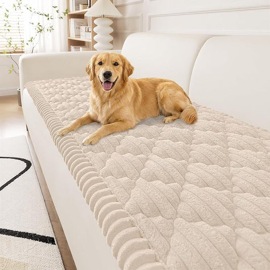 Smiry Couch Cover for Dogs Washable, Non Slip Fuzzy Pet Sofa Protector | Soft Thick Furniture Cover for Sofa, Loveseat and Sectional, Scratch & Pet Hair Resistant (Apricot, 27.6" x 47") by Smiry