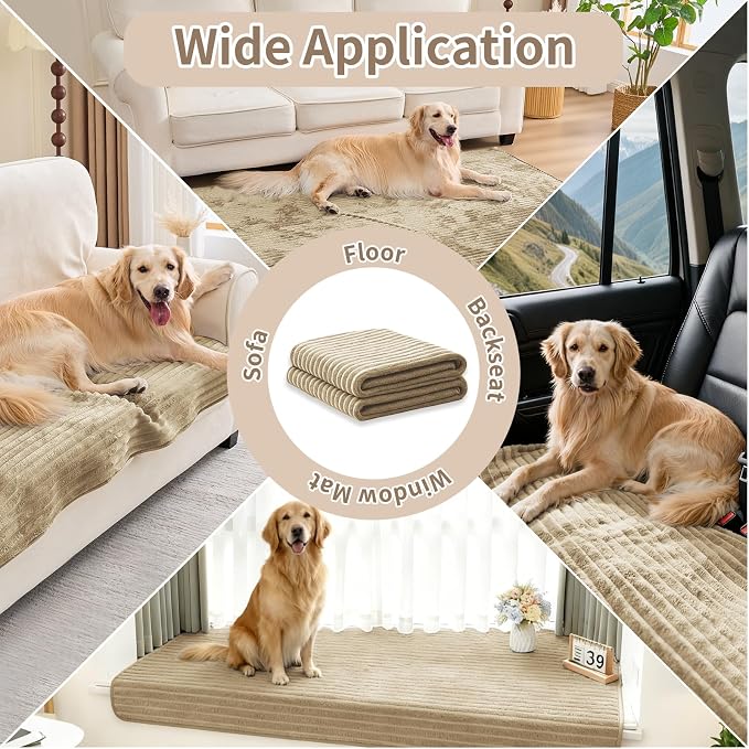100% Waterproof Couch Covers for Sectional Sofa, Washable Couch Cover, L Shaped Couch Cover for Dogs, Non Slip 2 Pieces Sofa Cover Pet Friendly, 35"x63"+35"x70.9"-Camel - Image 6