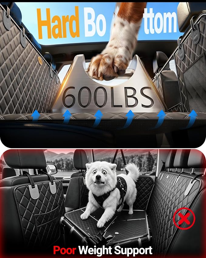 PetDance XL Truck Back Seat Extender for Dogs,【Hard Bottom But Soft Touch】 | Thick Support Foam,【600LBS】Stable Base Truck BackSeat Cover,100% Waterproof Anti-Scratch Hammock for Full-Size SUV & Truck - Image 3
