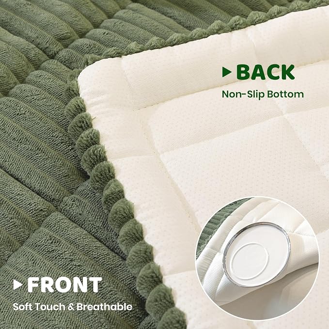 Royhom Couch Cover for Dogs Washable，Non Slip Sofa Protector for Pets | Durable & Easy Care, Soft Furniture Cover for Leather & Fabric Couches Against Claws, Spills & Fur, 35.4x47.2 Inch, Green - Image 5