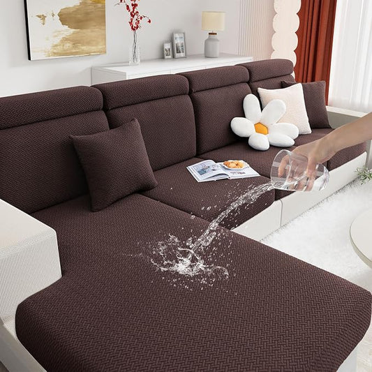 hyha Waterproof Couch Cushion Covers, Anti Slip Sofa Slipcovers for Pets | Waterproof Protection, Thick Jacquard Fabric, Wear Resistant, Anti Slip, Pet Protection (3 Pieces) by hyha