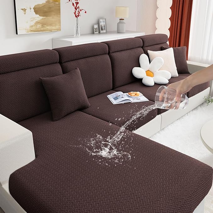 hyha Waterproof Couch Cushion Covers, Anti Slip Sofa Slipcovers for Pets | Waterproof Protection, Thick Jacquard Fabric, Wear Resistant, Anti Slip, Pet Protection (1 Piece for Backrest L) by hyha