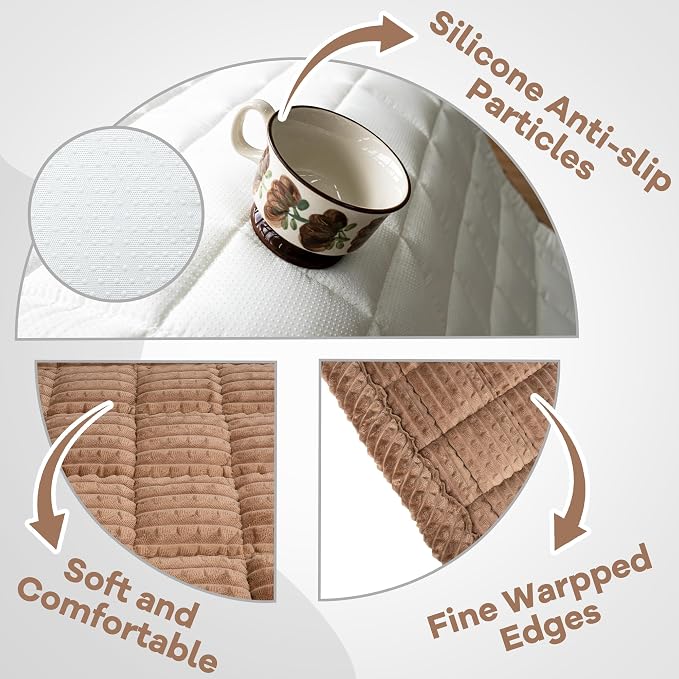 Dog Couch Cover Protector, Non Slip Dog Mat Coffee-54 | Non-Slip Washable Dog Couch Protector Blanket, Thick Soft Mat Shields Sofa from Stains & Scratches, Furniture Cover for Dogs - Image 3