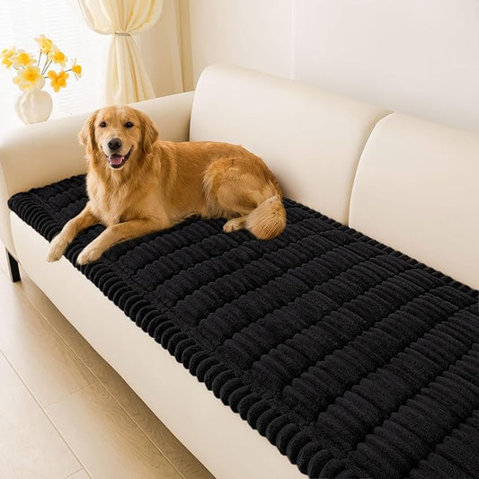 hyha Couch Cover for Dogs, Washable Non Slip Plush Flannel Sofa Protector | Thick Flannel, Silicone Anti-Slip Backing, Pet Hair & Scratch Protection, Fits Sofa & Loveseat (27.6" x 88") by hyha