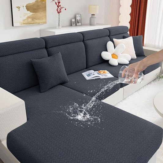 hyha Waterproof Couch Cushion Covers, Anti Slip Sofa Slipcovers for Pets | Waterproof Protection, Thick Jacquard Fabric, Wear Resistant, Anti Slip, Pet Protection (1 Piece for Large) by hyha