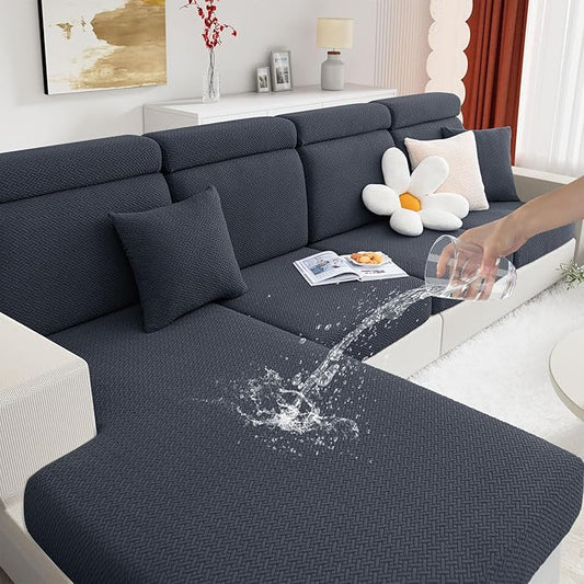 hyha Waterproof Couch Cushion Covers, Anti Slip Sofa Slipcovers for Pets | Waterproof Protection, Thick Jacquard Fabric, Wear Resistant, Anti Slip, Pet Protection (1 Piece for Medium) by hyha