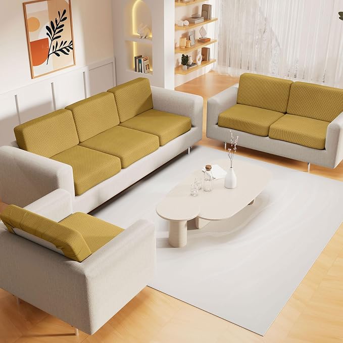 hyha Waterproof Sectional Couch Covers, Non Slip Sofa Cushion Covers | L Shape Sectional Fit, Stretch Jacquard Fabric, Elastic Bottom, Waterproof Protection (1 Piece for Chaise) - Image 7