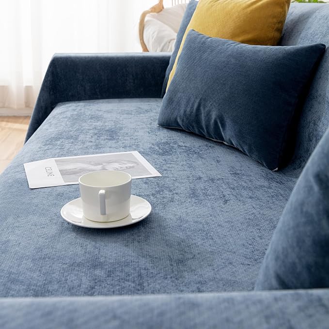 VClife Waterproof Dog Couch Cover Anti Slip Blue Sofa Cover, Durable Anti Pet Scratch Couch Covers for 2 Cushion Couch Sofa Washable Thick Sofa Slipcover Furniture Protector 71"X118" - Image 8