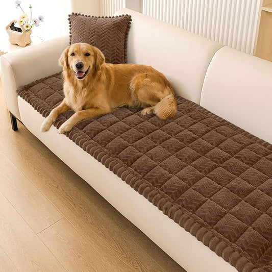 Smiry Couch Cover for Dogs, Non Slip Fuzzy Pet Sofa Covers Washable | Sofa Slipcovers for 3 Cushion Couch, Soft Thick Furniture Protector for Cats Dogs, Against Fur, Dirt, Scratch (27.6"x82.7") by Smiry