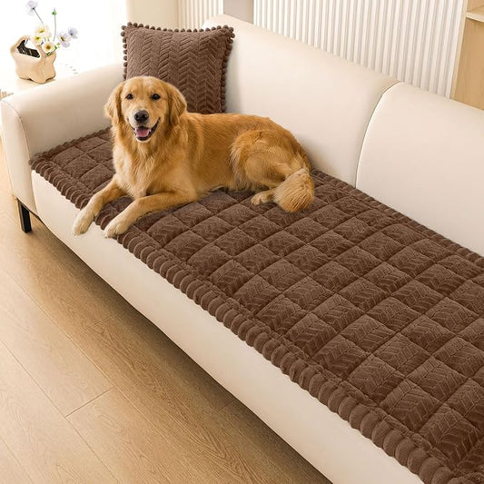 Smiry Couch Cover for Dogs, Non Slip Fuzzy Pet Sofa Covers Washable | Sofa Slipcovers for 3 Cushion Couch, Soft Thick Furniture Protector for Cats Dogs, Against Fur, Dirt, Scratch (27.6"x95") by Smiry