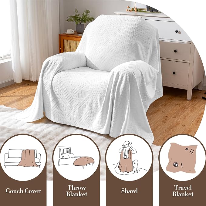 Waterproof Recliner Cover, Anti-Slip Reclining Chair Covers, Pet-Friendly, Washable, Durable and Breathable Couch Covers – Reversible Design for Sofa Protection(71x71in/White) - Image 6