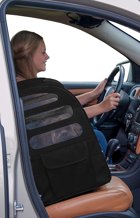 Pet Gear I-GO2 Pus Traveler Roller Backpack, Travel Carrier, Car Seat for Cats/Dogs, Mesh Ventilation, Included Tether, Telescoping Handle, Storage Pouch, Onyx