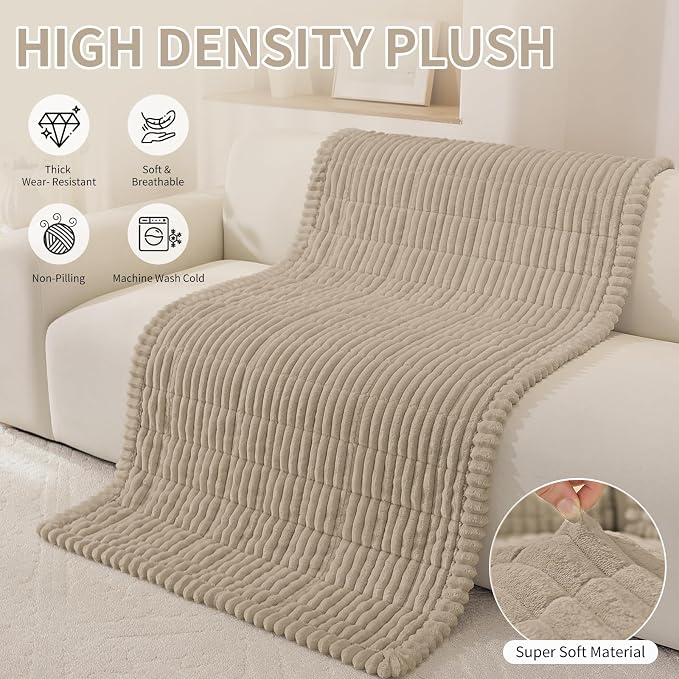 Fuzzy Pet Couch Covers for Dogs Washable, Thick Couch Covers for 2 Cushion Sofa Pet Friendly, Non Slip Plush Dog Couch Cover for for Sectional, Loveseat (Brown, 27.6" x 59") - Image 5