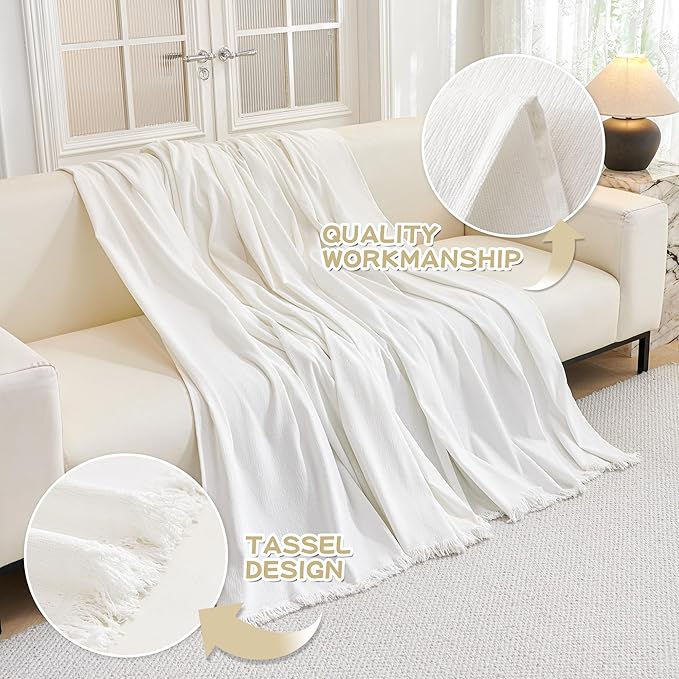 MYSKY HOME Couch Covers Couch Cover for Dogs Washable, Couch Covers for Sectional Sofa, Sofa Covers for 3 Cushion Couch Sofa Cover for Living Room Furniture Protector for Pets, Kids, 91"x134", White - Image 3