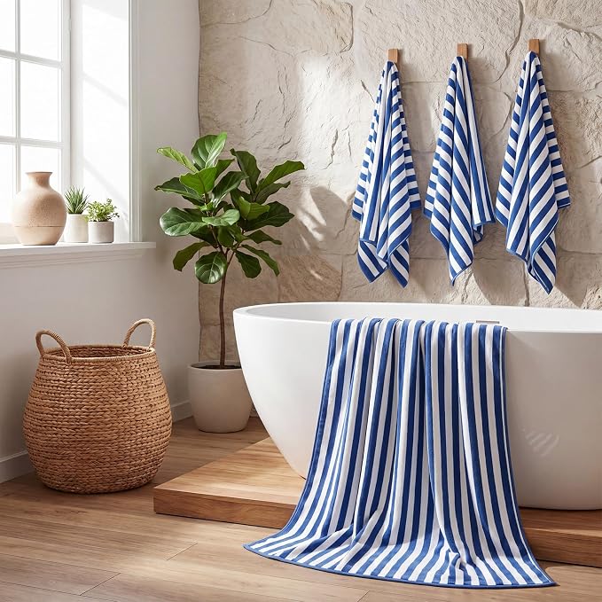 SmoothNovelty 12 Pack Microfiber Bath Towels Bulk 30'' x 70'' Oversized Beach Towel Extra Large Big Shower Body Sheet Highly Absorbent Soft Drying for Pool Bathroom Salon Hotel Party (Hazy Blue) - Image 5