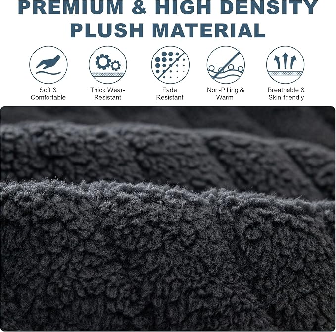 OTOB Couch Covers for Sofa Pet Friendly, Washable & Non Slip Fuzzy Dog Couch Cover Sofa Slipcovers Love Seat, Soft Plush Cozy Furniture Protector Cushion Mat, All Seasons (Dark Gray, 27.6" x 59.1") - Image 2