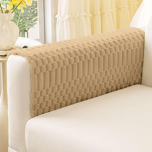 Smiry Waterproof Couch Covers for Dogs Washable, Non Slip Pet Sofa Cover | Plush Scratch Resistant Flannel Furniture Protector for Dogs, Camel, 27.6" x 27.6", 2 Pack by Smiry