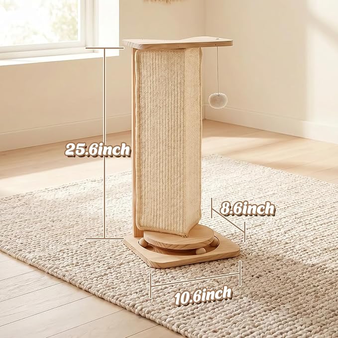 Couch Cat Corner Scratcher with Interactive Ball Toys for Cat, Replaceable Sisal Scratch Pad, Kitten Wall Scratcher for Couch, Wall Furniture Protector 25'' - Image 8