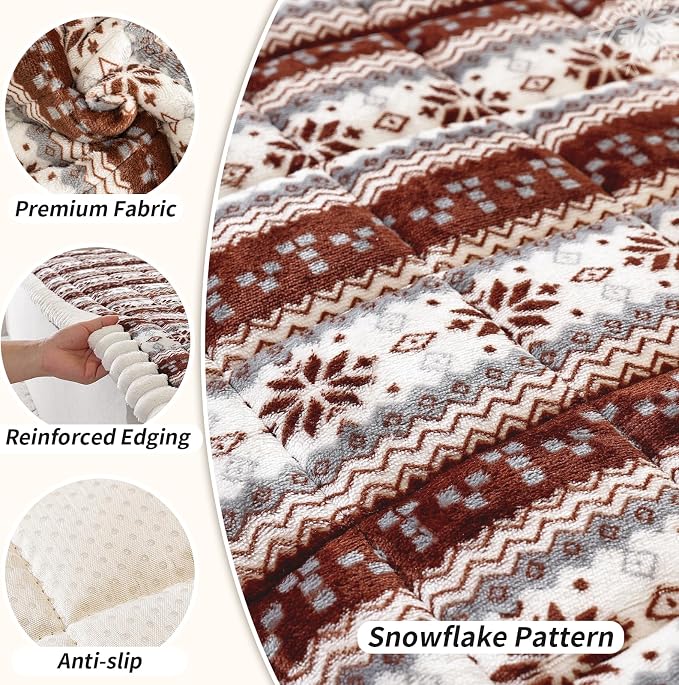 Plush Warm Sofa Cover, Pet Couch Cover for 2-3 Seater Sofas, Sofa Covers for Pet Washable, Non-slip Christmas Couch Covers for Pets, Dog Couch Protectors for Christams(1PC,Dark Brown,27.6"×70.9") - Image 6