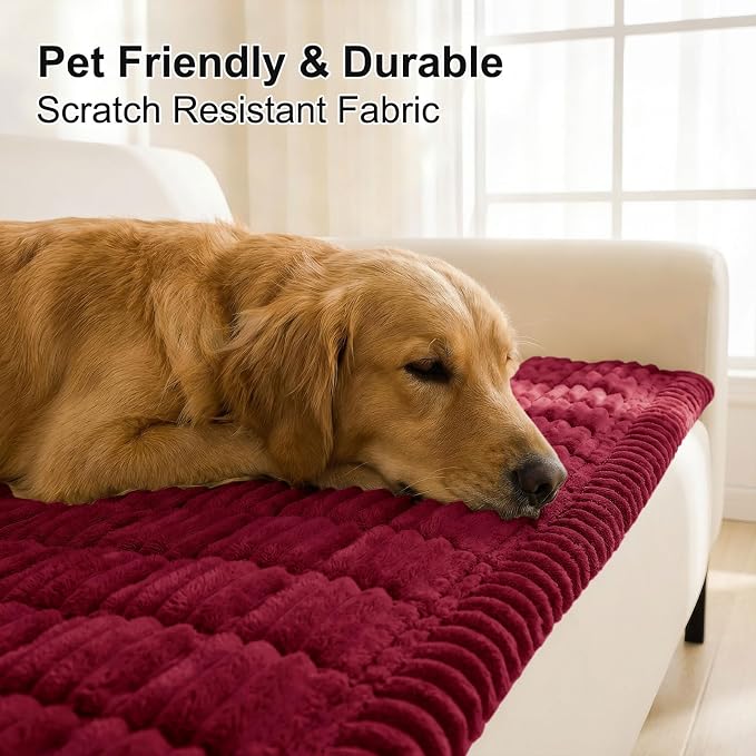 Smiry Couch Cover for Dogs, Non Slip Washable Sofa Protector for Pets | Soft Furniture Cover for Leather & Fabric Couches, Cozy Protect Against Fur, Dirt & Messes, Pet Friendly, 43"x63" - Image 4
