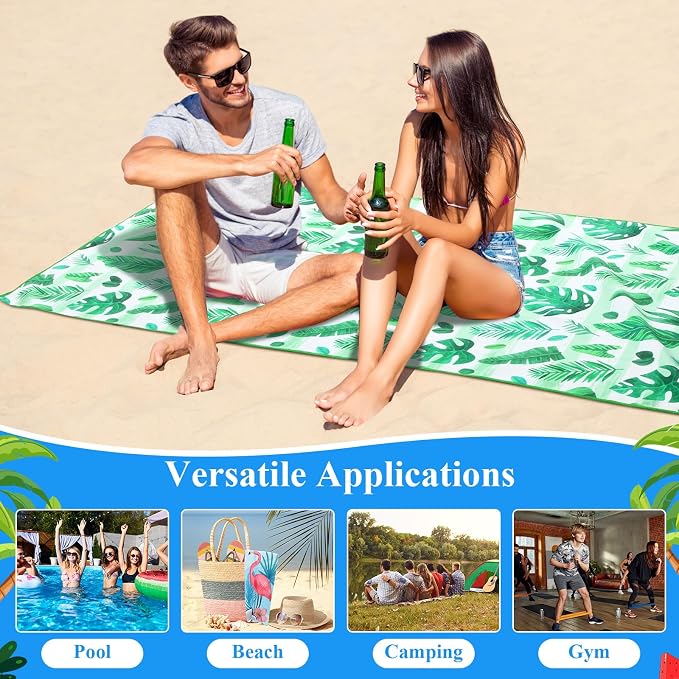 FuWeave 10 Pack Microfiber Beach Towel 28 x 55 Inch Oversized Large Quick Dry Thin Beach Towels for Pool Camping, Sand Free Lightweight Blanket for Women Adults Travel Swimming Sport (Vivid Style) - Image 6