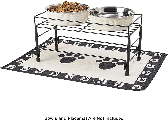 PetRageous 81031 Tobys Set The Table Steel Frame Dog Feeder, 7-Inch Tall by 18-Inch Long and 8.5-Inch Wide, Holds Two 8-Inch Diameter Bowls, for Medium Dogs And Cats, Black - Image 6