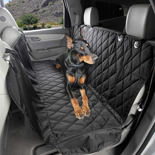 4Knines Dog Backseat Cover with Hammock for Cars, SUVs, and Trucks – Waterproof Layers, Nonslip Seat Protector, Durable Nylon Clips, K9 Shield with Heavy Duty Thread, (Extra Large, Black) by 4Knines
