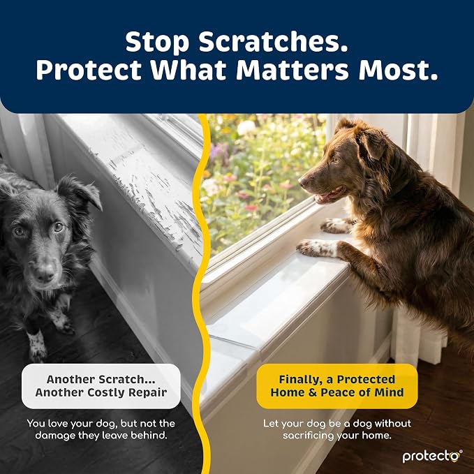 PROTECTO Window Sill Protector from Dogs & Cats, 29.5 x 2.25 in | Clear Window Guards from Cats Scratching, Chewing & Clawing - Keep Your Sills Smooth & Paws Safe - Strong Window Sill Cover - Image 2