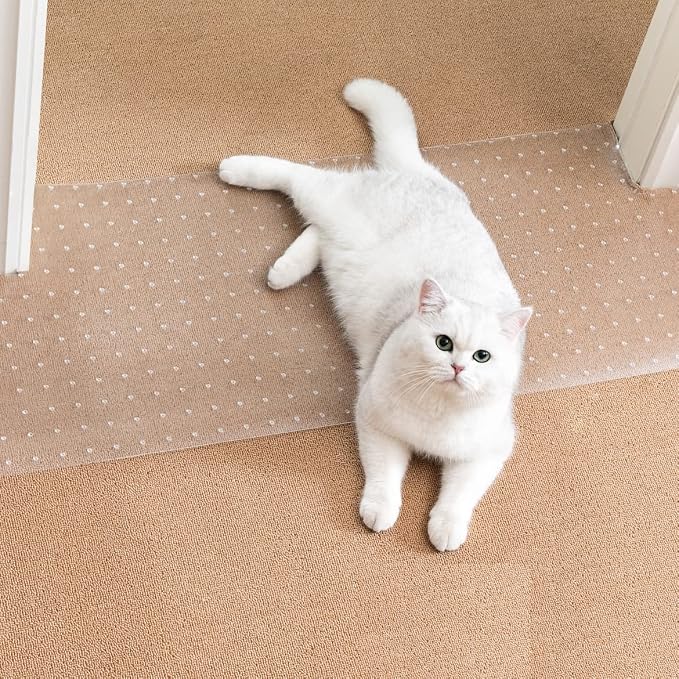 Uross Carpet Protector for Pets - Cat Carpet Protector for Doorway, Anti Scratch Under Door Cat Scratch Protector Mat, Easy to Cut Plastic Scratch Stopper Guard Carpet 3.6FT*2PCS by Uross