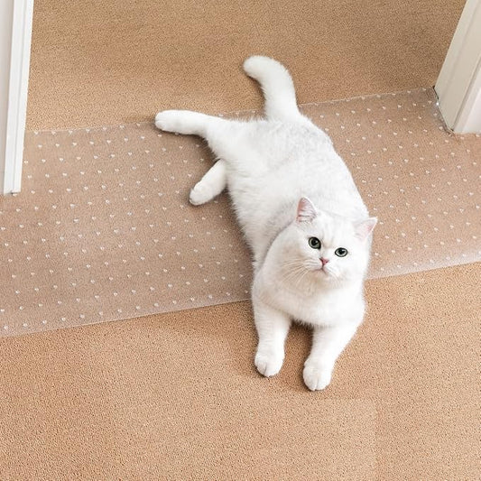 Uross Carpet Protector for Pets - Cat Carpet Protector for Doorway, Anti Scratch Under Door Cat Scratch Protector Mat, Easy to Cut Plastic Scratch Stopper Guard Carpet 3.6FT*2PCS by Uross