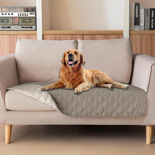 gogobunny 100% Double Sided Waterproof Dog Blanket Soft Pet Bed Cover Reversible Protect Furniture Couch Sofa Car for Puppy Large Dog Cat (Dark Stone/Light Stone, 32x53 Inch (Pack of 1)) by gogobunny