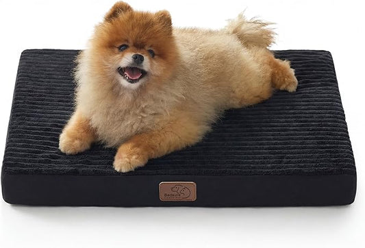 Bedsure ComfyFleece Small Dog Bed with Washable Cover, 23x17 Cat Puppy Bed | Orthopedic Egg Crate Foam Pet Mat,Removable Cover, Nonslip Bottom,Not Waterproof,Not Chewproof,For Small Breeds up to 15lbs by Unknown
