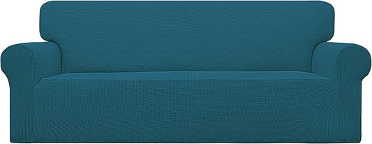 Easy-Going Stretch Oversized Sofa Couch Slipcover Washable Peacock Blue | 1-Piece Extra large Sofa Cover Furniture Protector Couch Soft with Bottom for Kids, Polyester Spandex Jacquard by Easy-Going