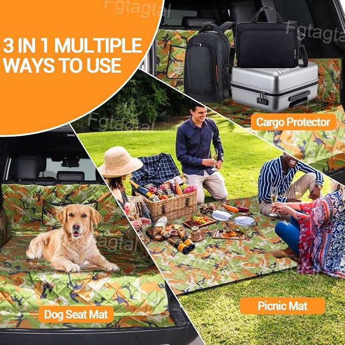 Cargo Liner for Dogs Compatible with Toyota Land Cruiser 250 Prado 2024-2026, Pet Dog Trunk Cargo Liner, Waterproof Anti-Dirty Pet Cargo Cover Dog Seat Mat, with Bumper Flap Protector (Camouflage) - Image 4