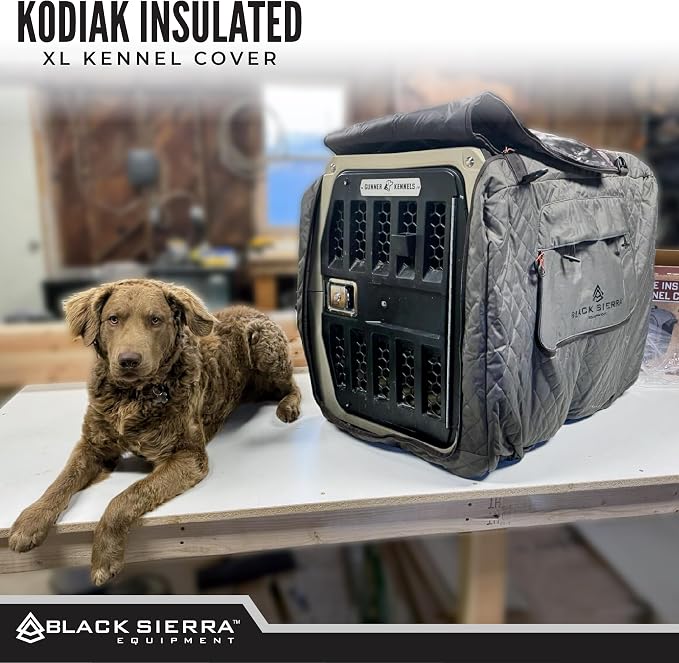 Black Sierra 41” Insulated XL Dog Kennel Cover – Ventilated, Weather‑Resistant Crate Cover with Carry Handles, Perfect for Duck Hunting, Cold‑Weather Transport, Camping & Travel - Image 3