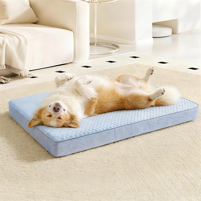 WATANIYA PET XL Cooling Dog Beds for Large Dogs, 41-Inch Dog Crate Bed | Gel Memory Foam for Joint Relief, Waterproof Liner, Plush Removable Cover, for Pets Up to 90 lbs - Image 6