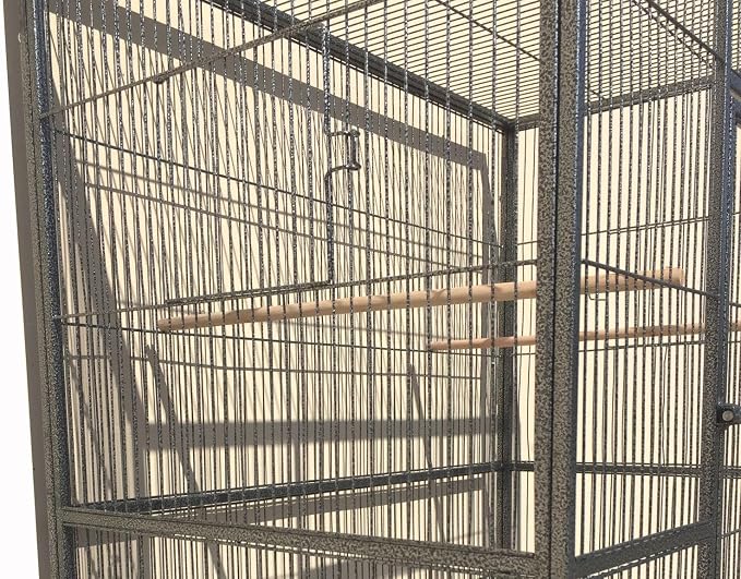 Extra Large 32" x 19" x 64"H Wrought Iron Metal Bird Flight Breeder Cage with Side Breeding Nest Doors with Removable Rolling Stand - Image 7