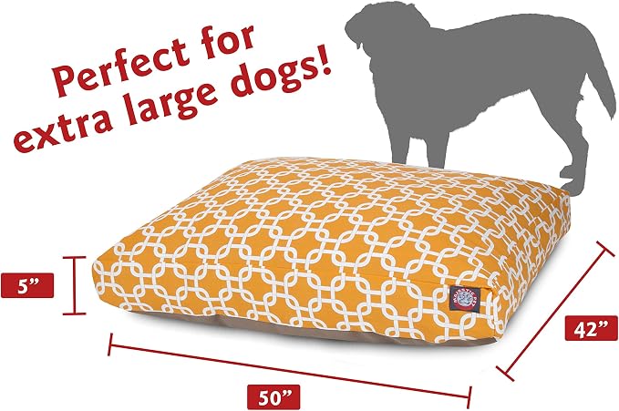 Yellow Links Extra Large Rectangle Indoor Outdoor Pet Dog Bed With Removable Washable Cover By Majestic Pet Products - Image 3