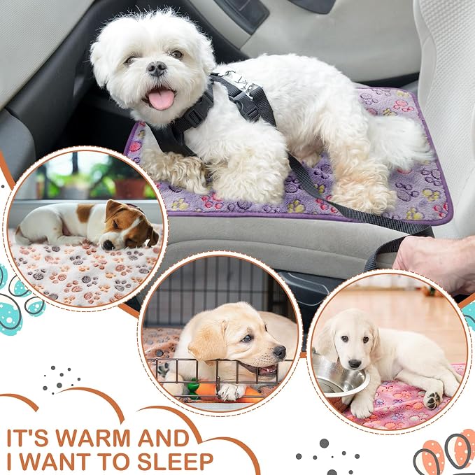 Reginary 4 Pcs Waterproof Guinea Pig Blankets Washable Small Animal Fleece Bedding Absorbent Guinea Pig Cage Liners Reusable Training Pee Pad Pet Sleep Mat for Hamster(Paw Print,24 x 47 Inch) - Image 3