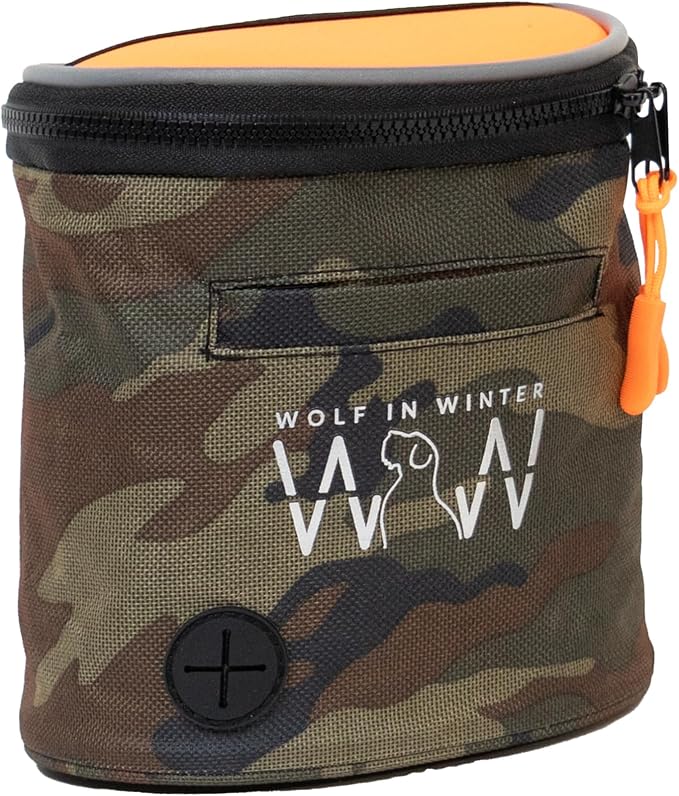 Quickdraw Dog Treat Pouch – Training Bag with Poop Bag Dispenser, Clicker Holder and Waist Belt – Hands-Free, Reflective and Durable for Puppy Training, Walks and Hikes (Orange/Camo) - Image 3